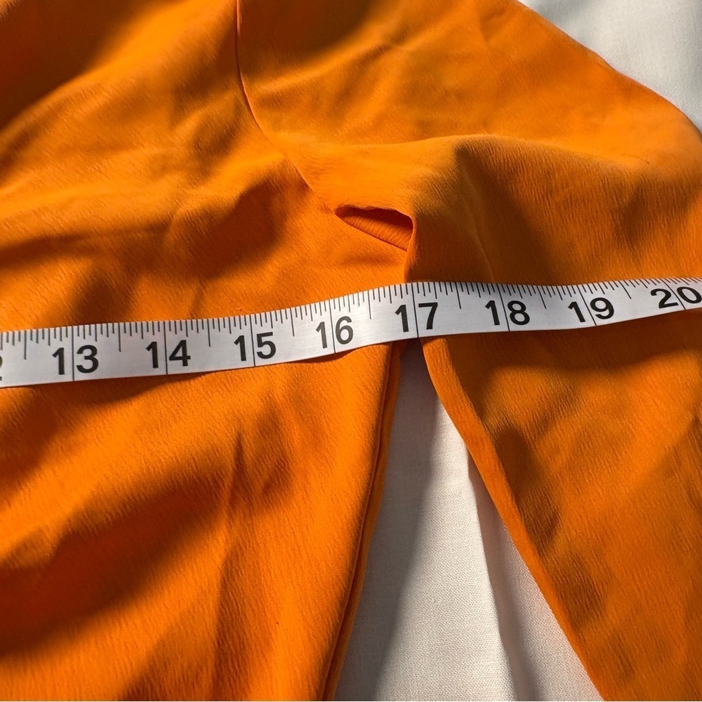 H&M Conscious Choice Orange Ruched Shirt Dress Small Button Front NWT - Picture 7 of 11